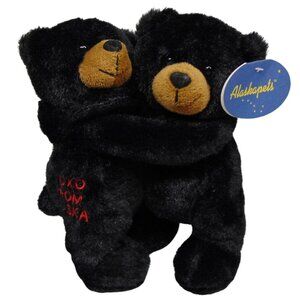 Wishpets Hugging Black Bears Plush Bear Hugger XOXO Alaska Souvenir